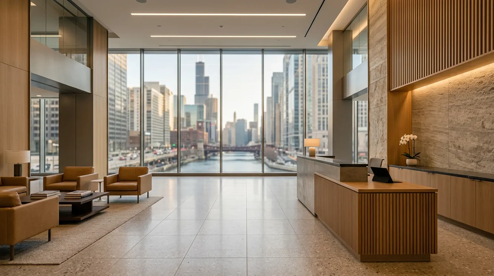 Przestrzeń biurowa centrum Michigan Plaza w Chicago